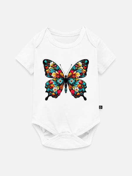 Schmetterling - Baby Premium Kurzarmbody - Weiß