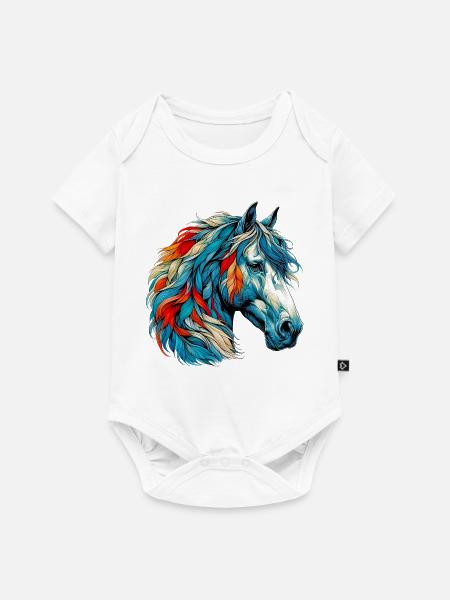 Pferd - Baby Premium Kurzarmbody - Weiß