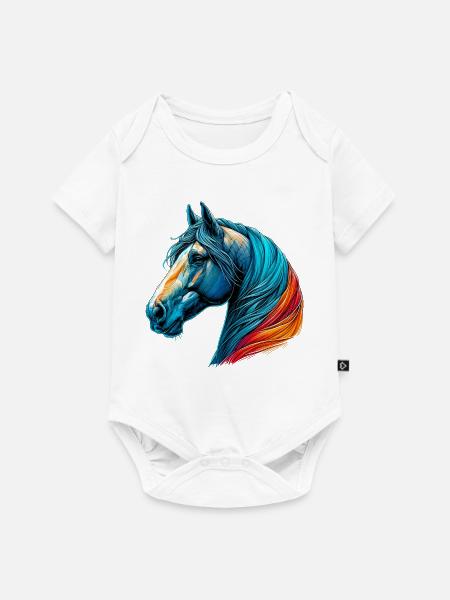 Pferd - Baby Premium Kurzarmbody - Weiß