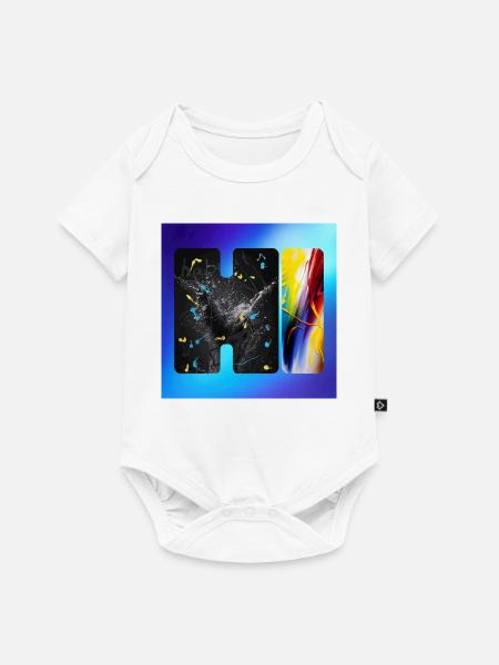Schwarze Splatter-Abstraktion - Baby Premium Kurzarmbody - Weiß