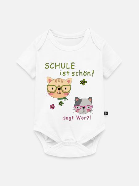 Schule ist schön - Baby Premium Kurzarmbody - Weiß