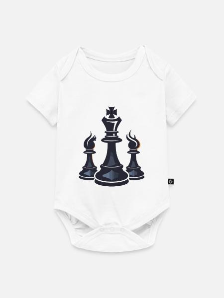 Schachfiguren Grafik - Baby Premium Kurzarmbody - Weiß