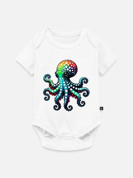 Krake - Baby Premium Kurzarmbody - Weiß