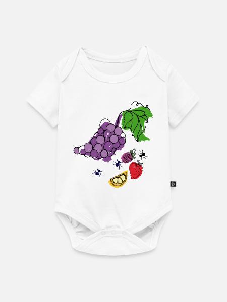 Obst mit Insekten - Baby Premium Kurzarmbody - Weiß