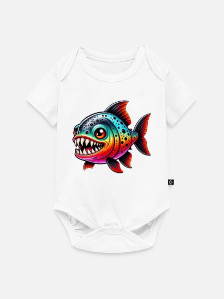 Piranha - Baby Premium Kurzarmbody - Weiß