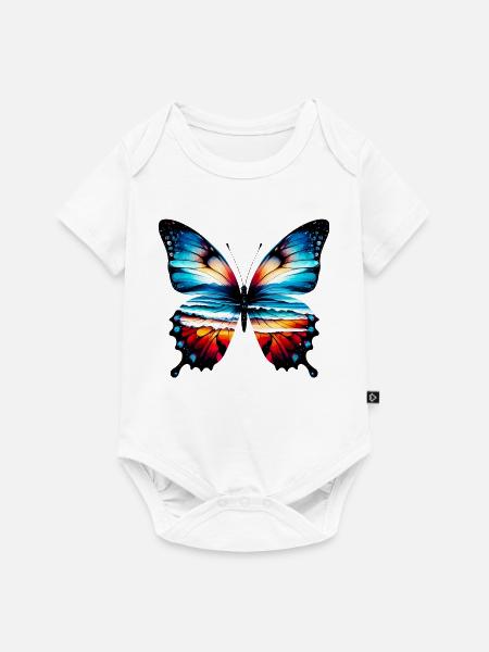 Schmetterling - Baby Premium Kurzarmbody - Weiß