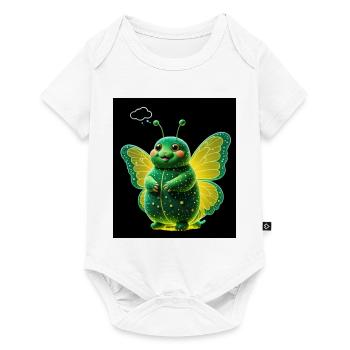 Grünleuchter Schmetterling  - Baby Premium Kurzarmbody - Weiß - Vorne