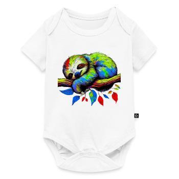 Faultier - Baby Premium Kurzarmbody - Weiß - Vorne