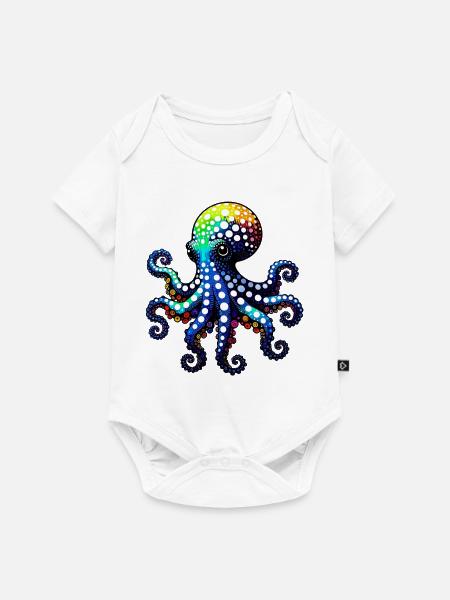 Krake - Baby Premium Kurzarmbody - Weiß