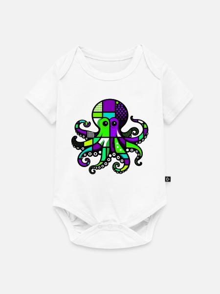 Krake - Baby Premium Kurzarmbody - Weiß