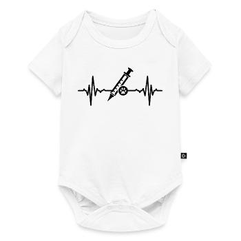Tiermediziner Spritze Herzlinie - Baby Premium Kurzarmbody - Weiß - Vorne