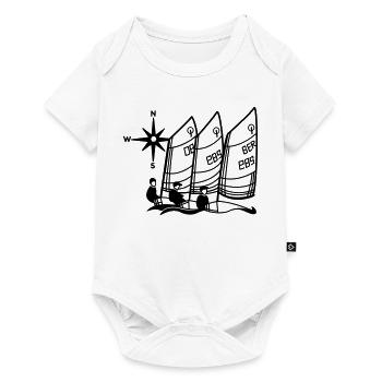 Optimist Opti Segelboot Regatta Segelshirt Kinder - Baby Premium Kurzarmbody - Weiß - Vorne