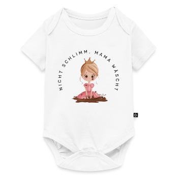 Nicht schlimm, Mama wäscht (Prinzessin Blond) - Baby Premium Kurzarmbody - Weiß - Vorne