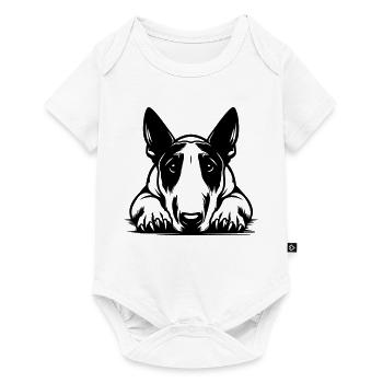Bull Terrier Head with Paws - Baby Premium short-sleeve bodysuit - white - Front