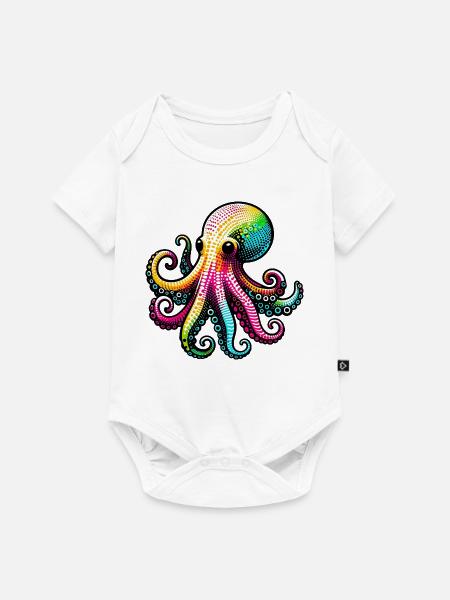 Krake - Baby Premium Kurzarmbody - Weiß