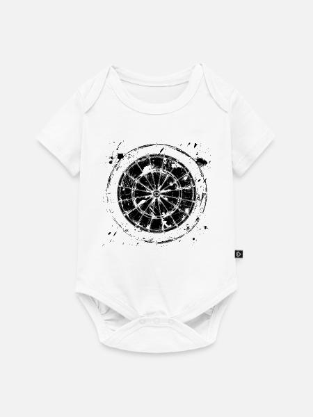 Dartscheibe Zeichnung - Baby Premium Kurzarmbody - Weiß
