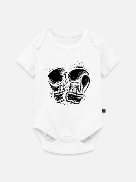 Boxhandschuhe - Baby Premium Kurzarmbody - Weiß