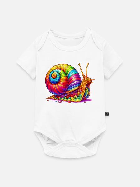Schnecke - Baby Premium Kurzarmbody - Weiß