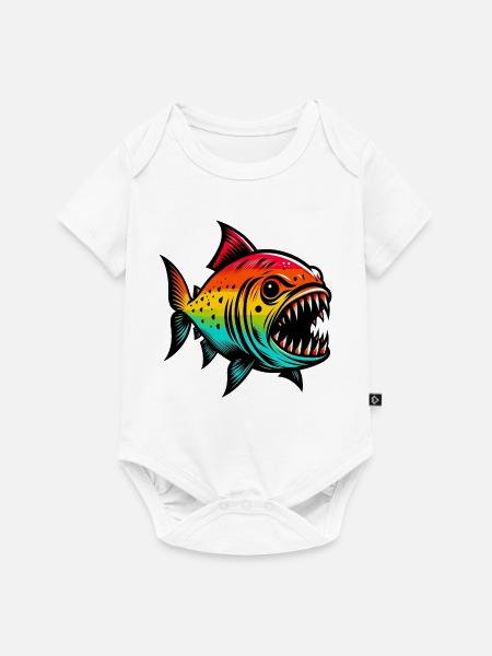 Piranha - Baby Premium Kurzarmbody - Weiß