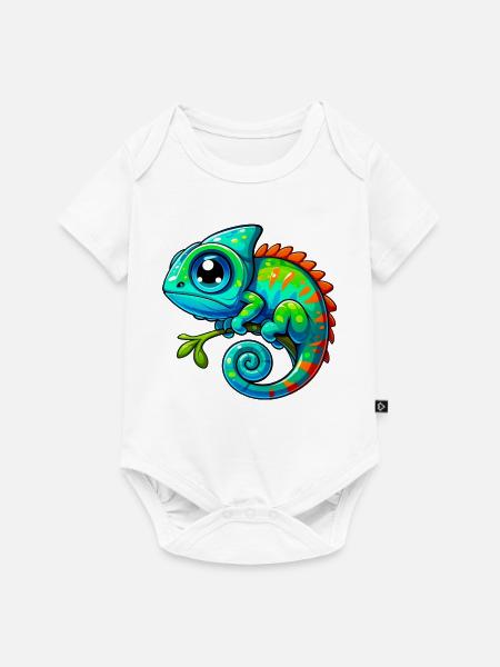 Chamäleon - Baby Premium Kurzarmbody - Weiß