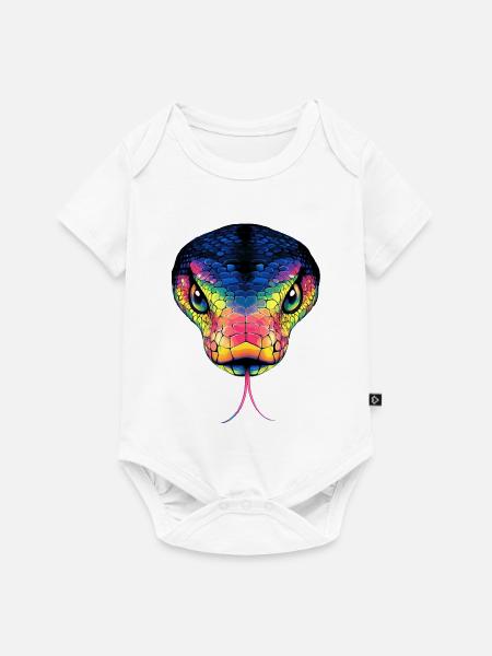 Schlange Python Kobra Mamba Klapperschlange Snake - Baby Premium Kurzarmbody - Weiß