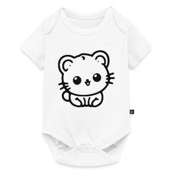 Kuschelpanda Kontur - Baby Premium Kurzarmbody - Weiß - Vorne