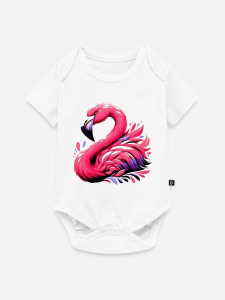 Flamingo - Baby Premium Kurzarmbody - Weiß