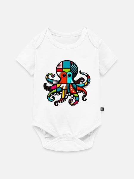 Krake - Baby Premium Kurzarmbody - Weiß