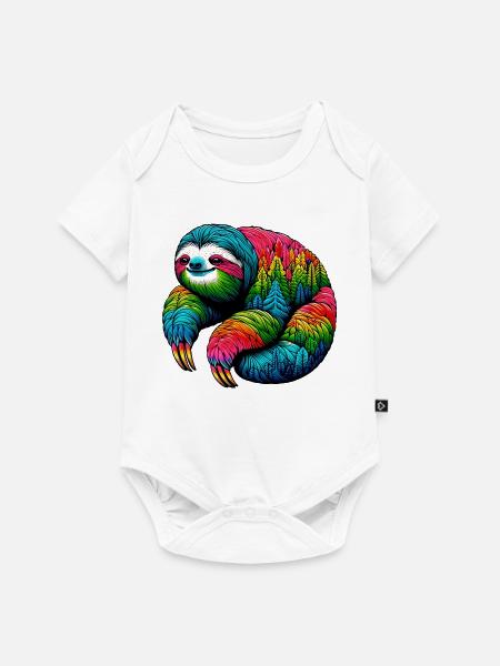 Faultier - Baby Premium Kurzarmbody - Weiß