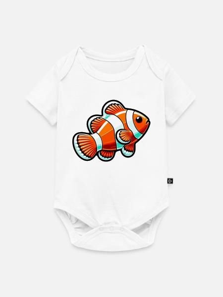 Clownfisch - Baby Premium Kurzarmbody - Weiß