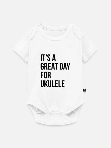 Ukulele Ukulele Ukulele - Baby Premium Kurzarmbody - Weiß