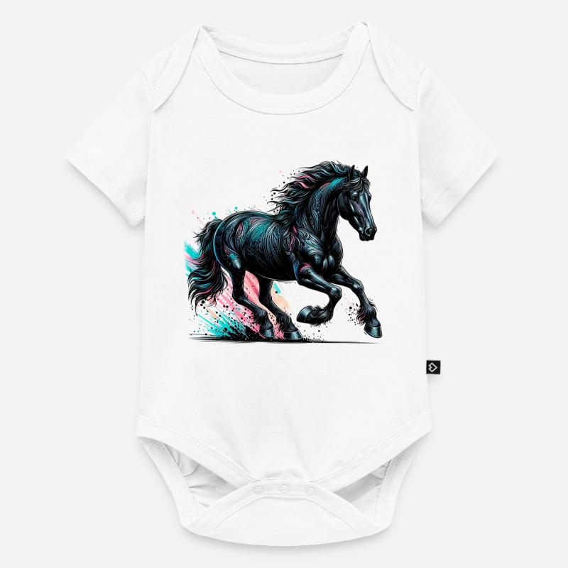 Cheval - Body à manches courtes Premium Bébé - blanc