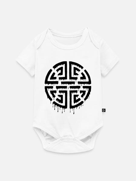 Graffiti eines schwarzen Labyrinths - Baby Premium Kurzarmbody - Weiß
