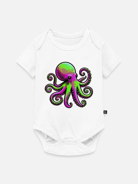 Krake - Baby Premium Kurzarmbody - Weiß