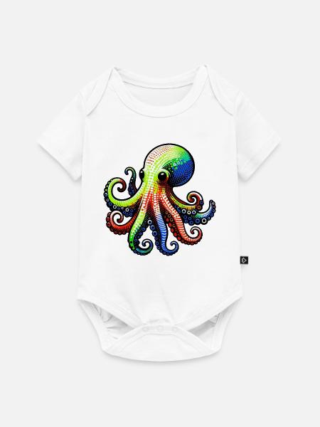 Krake - Baby Premium Kurzarmbody - Weiß