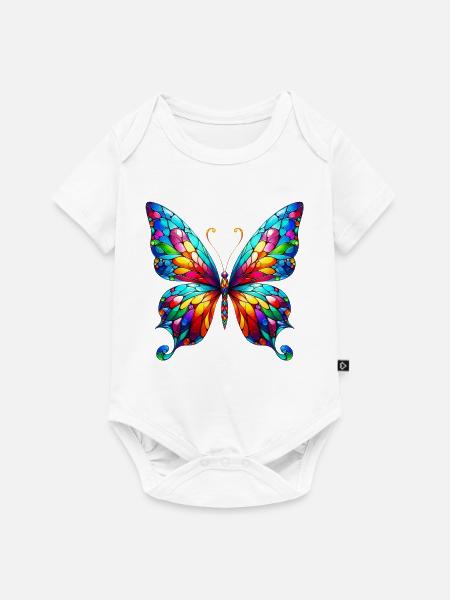Schmetterling - Baby Premium Kurzarmbody - Weiß