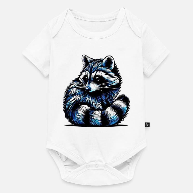 Waschbär - Baby Premium Kurzarmbody - Weiß