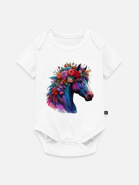 Pferd - Baby Premium Kurzarmbody - Weiß