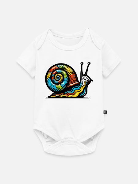 Schnecke - Baby Premium Kurzarmbody - Weiß