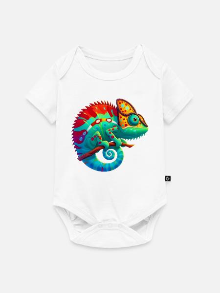 Chamäleon - Baby Premium Kurzarmbody - Weiß