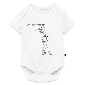 Badminton Mädchen - Baby Premium Kurzarmbody - Weiß - Vorne