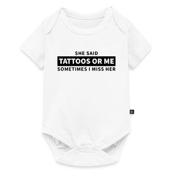 Les tatouages ou moi - Body à manches courtes Premium Bébé - blanc - Devant