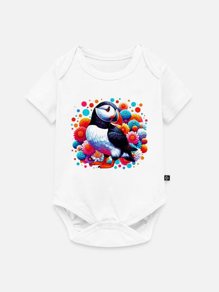 Papageitaucher - Baby Premium Kurzarmbody - Weiß