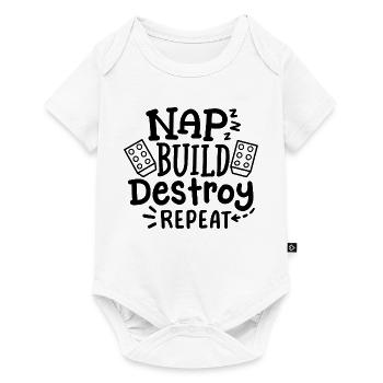 Bauarbeiter Kinder Humor - Baby Premium Kurzarmbody - Weiß - Vorne