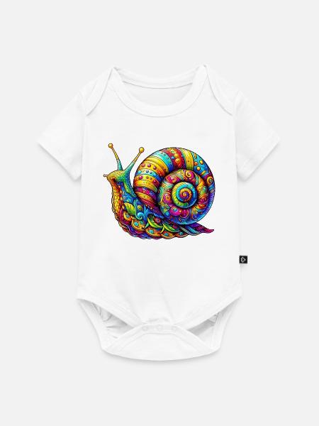 Schnecke - Baby Premium Kurzarmbody - Weiß