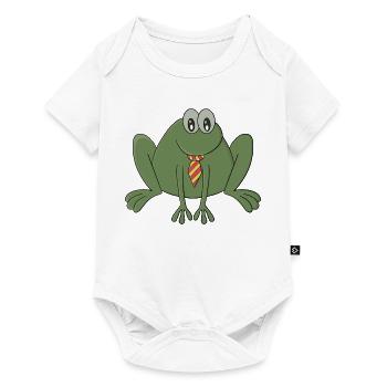 Grenouille avec une cravate - Body à manches courtes Premium Bébé - blanc - Devant