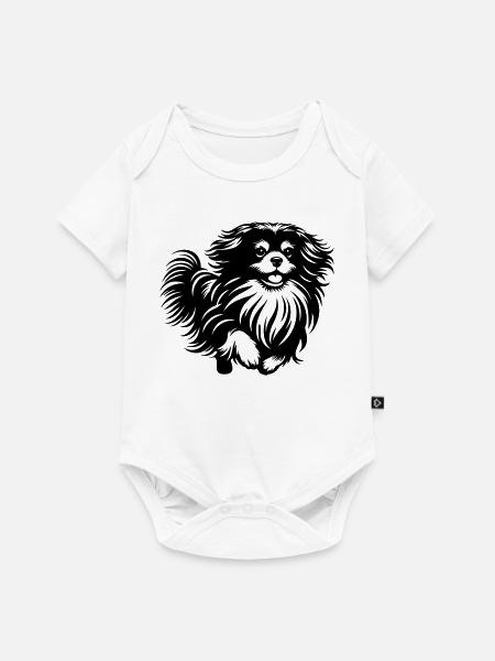 Tibet Spaniel - Baby Premium Kurzarmbody - Weiß