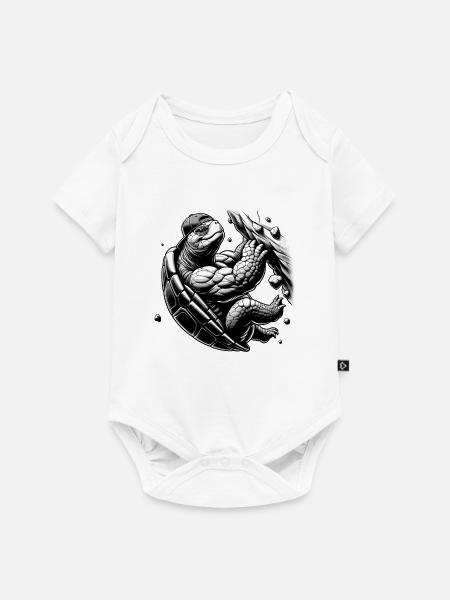 Bouldern Schildkröte Klettern Geschenk - Baby Premium Kurzarmbody - Weiß