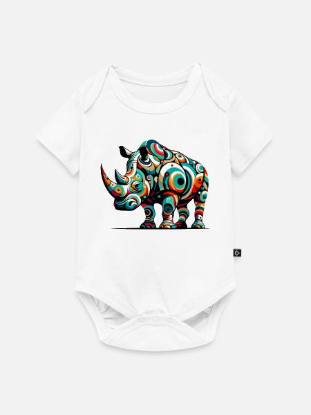 Nashorn - Baby Premium Kurzarmbody - Weiß