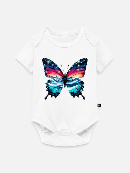 Schmetterling - Baby Premium Kurzarmbody - Weiß